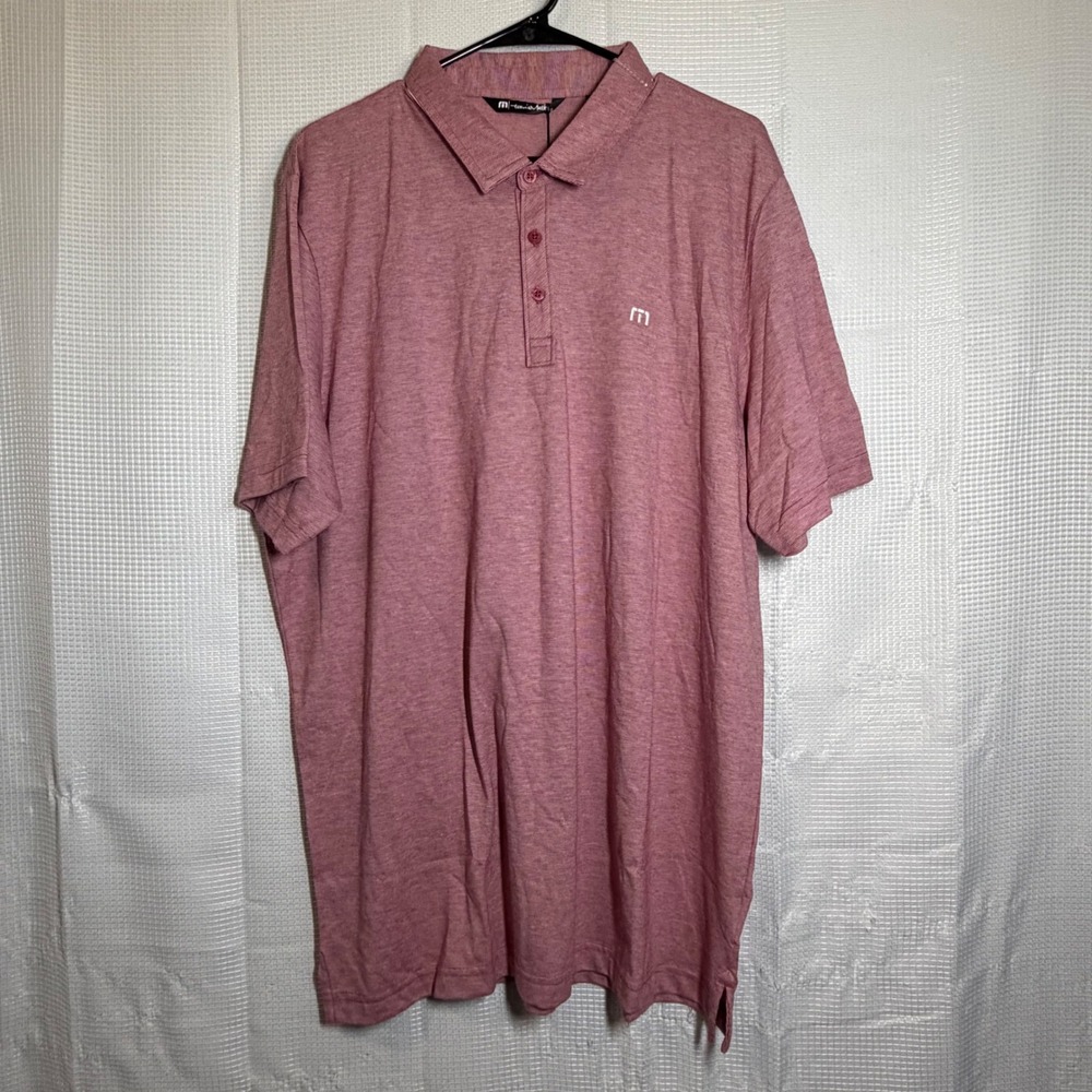 TravisMathew Polo Shirt The Zinna Heather Cardinal Sycuan Cup Golf Sporty 2XL